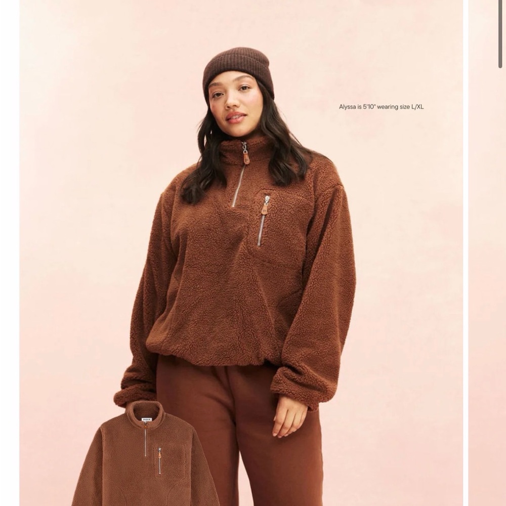 Parke Quarter Zip Fleece Pullover in Mocha
